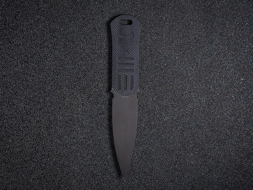 WE Knife Company 2017B OSS Dagger - Justin Lundquist EDC - Stonewash 20CV -  Double Edge Fixed Blade Dagger - Stonewash Stainless Steel and Orange G10 -  Kydex Sheath